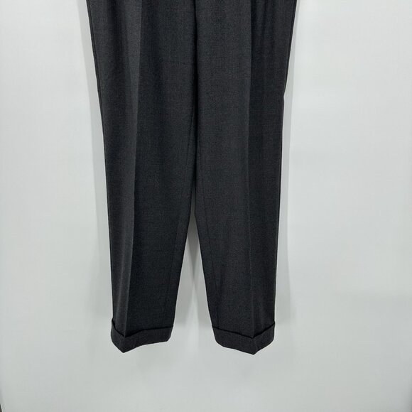 dress pants 100% wool pleated cuffed made in italy designer gray W36 32L - Picture 1 of 10